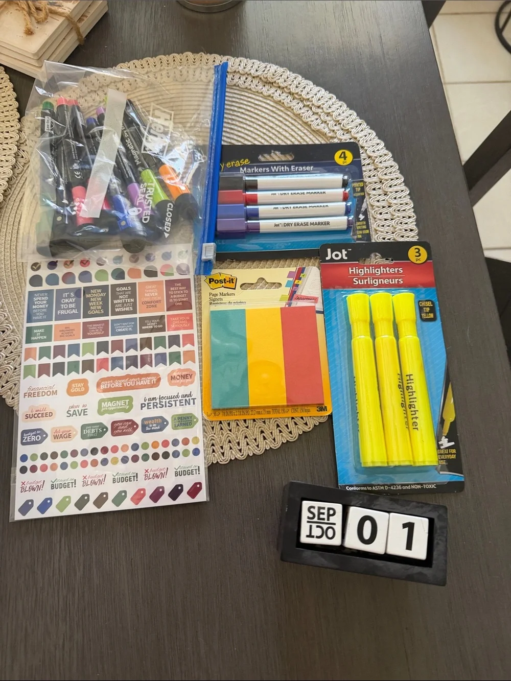 Assorted Stationery Bundle with Yellow Jot Highlighters